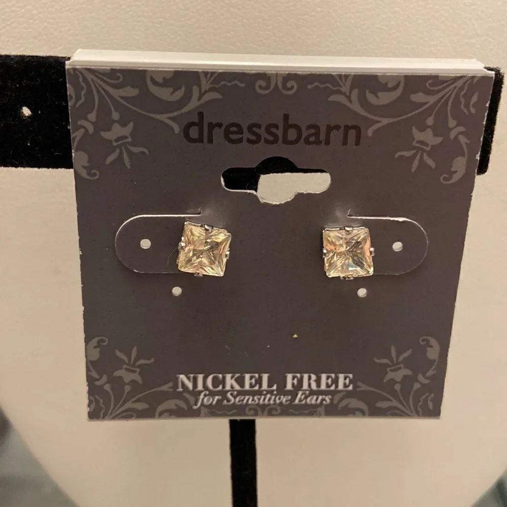 DressBarn NWT crystal square earrings